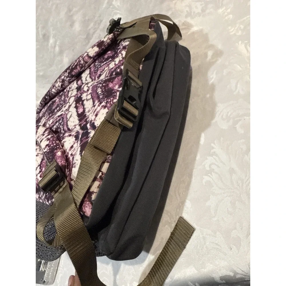 L.L. Bean Deluxe Book Pack Backpack Multi Purple Abstract Print Bag Travel